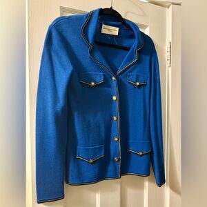 Vintage Adrienne Vittadini Royal Blue Blazer with Gold Button Detail